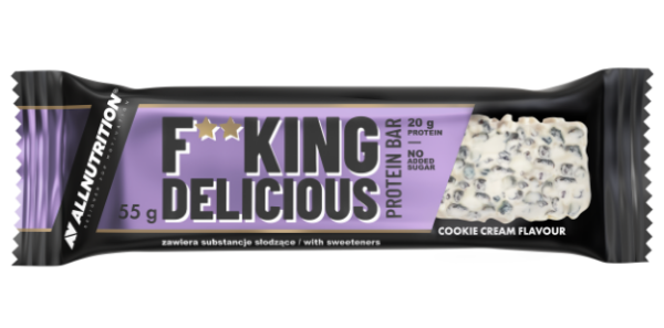 F**king delicious Protein Bar - 15x55g White Chocolate Cookies cream
