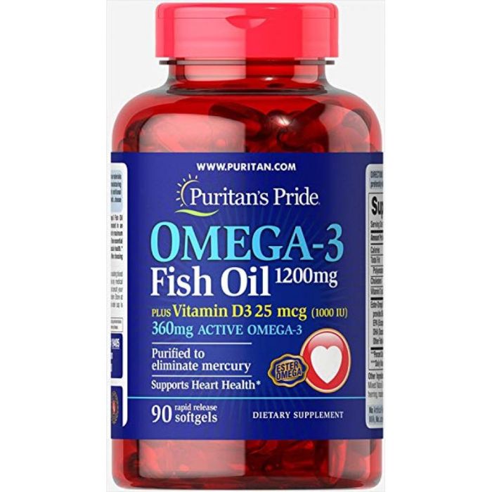 Omega-3 Fish Oil 1200 mg plus Vitamin D3 1000IU - 90 soft