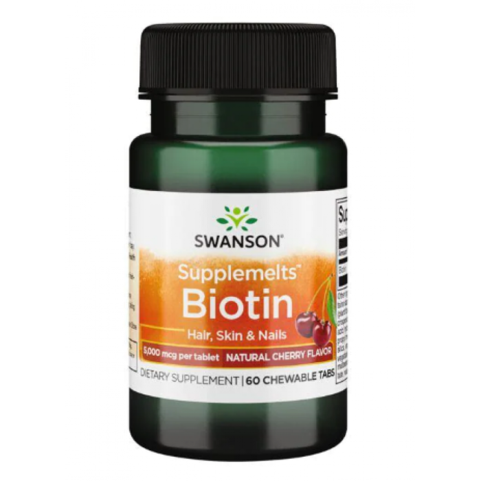 Biotin 5000mcg - 60 Chewables Cherry Flavor