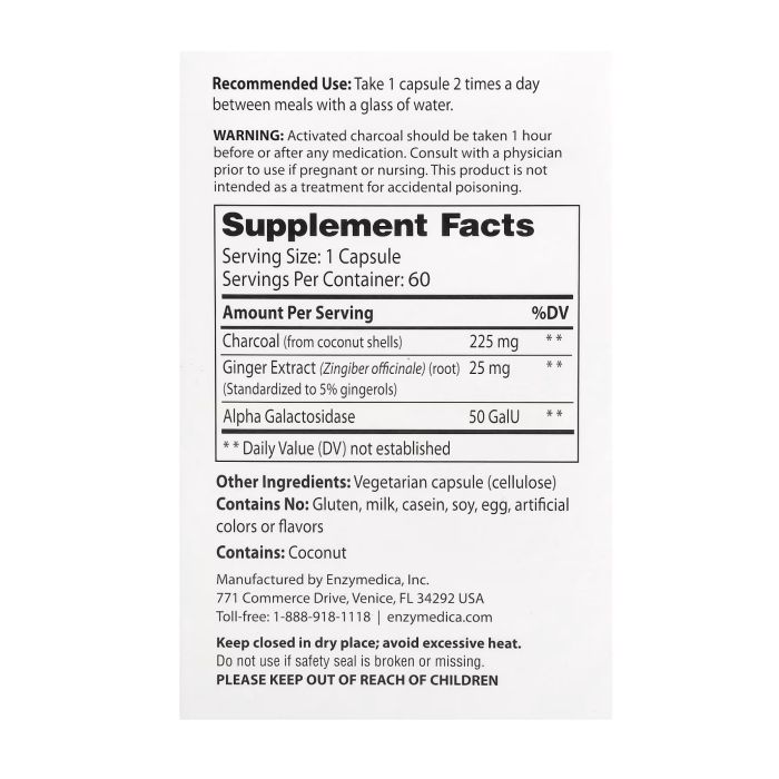 Activated Charcoal - 60 caps