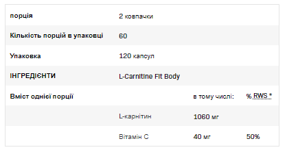 L-Carnitine Fit Body - 120caps