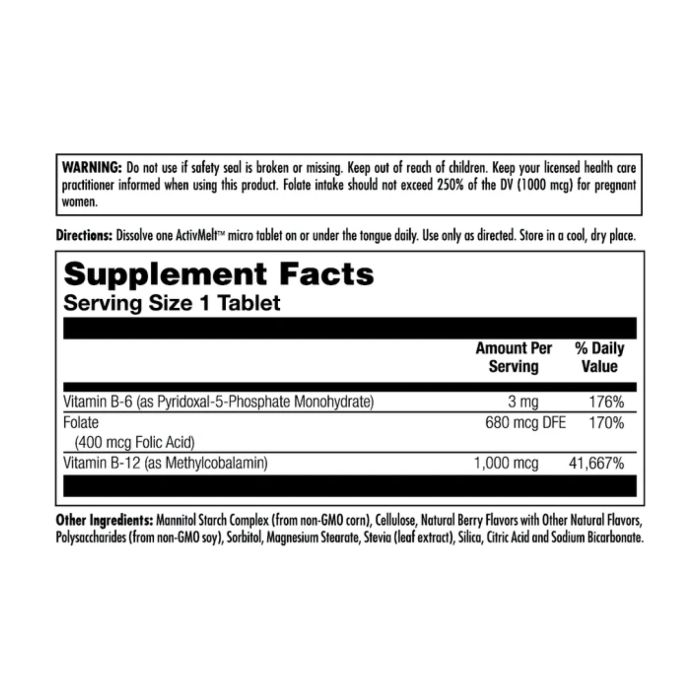 B-6 B-12 Folic Acid - 60 tabs Berry
