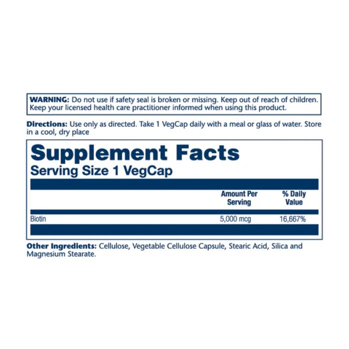Biotin Timed-Release 5000mcg - 60 vcaps