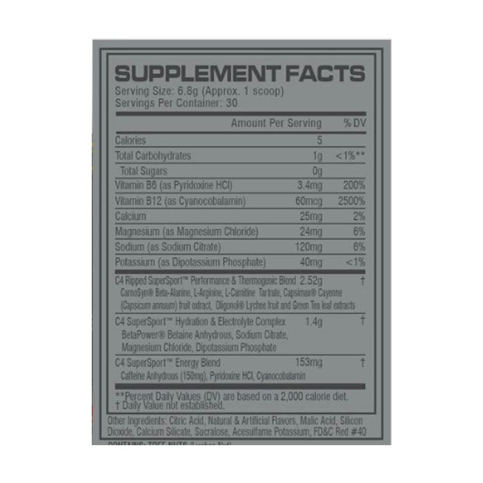 C4 Pre Workout Super Sport - 204g Arctic Snow Cone