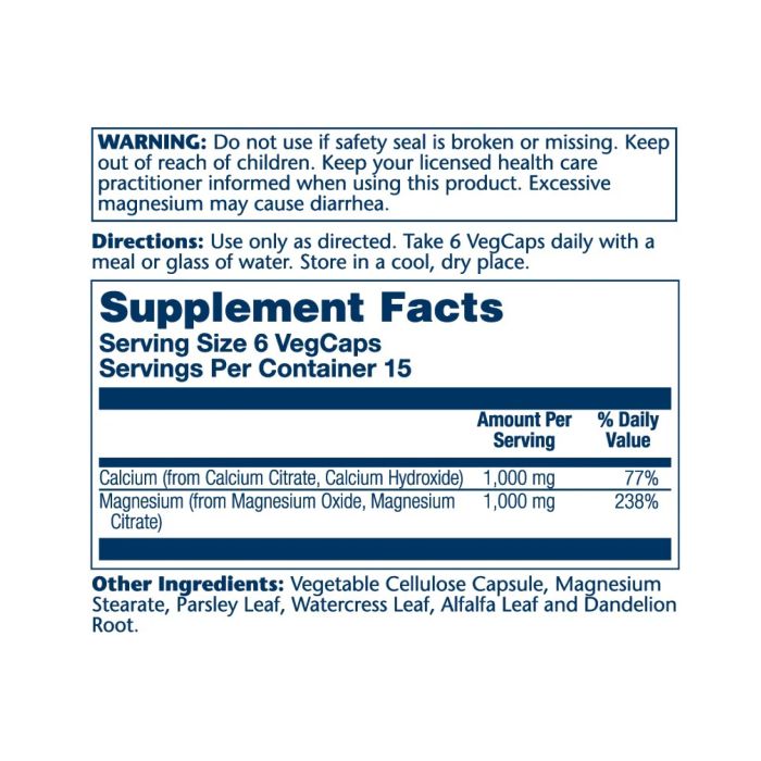 Calcium & Magnesium Citrate - 90 vcaps