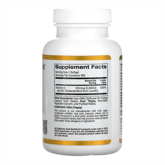 Vitamin D3 125mcg (5000IU) - 360 fish softgels