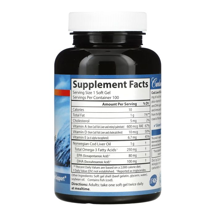 Cod Liver Oil Super 1000mg - 100 softgels