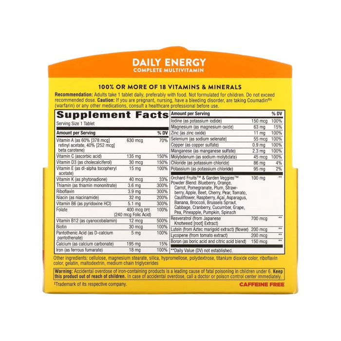 Daily Energy (With Iron) - 60 tabs
