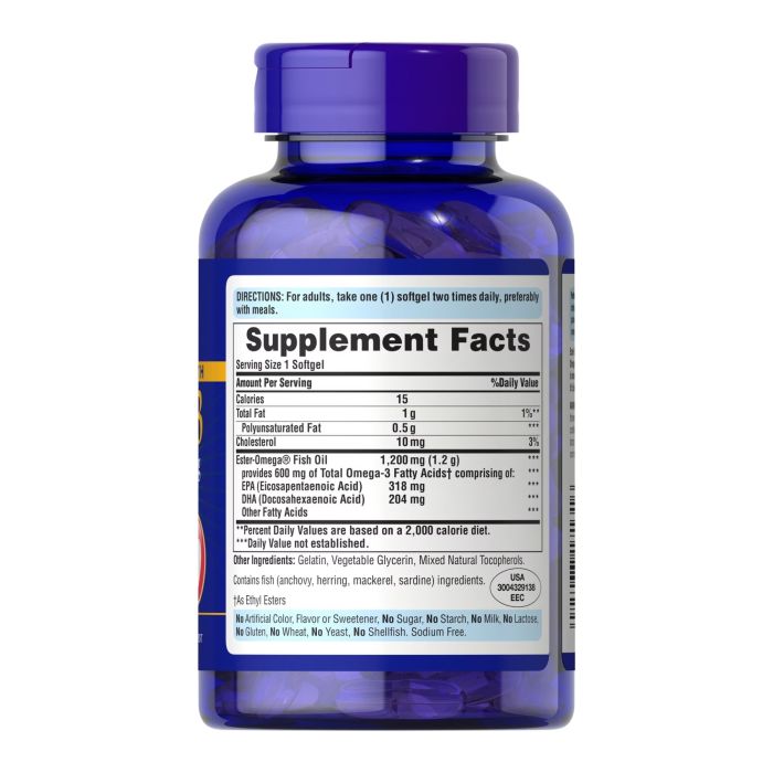 Double Strength Omega-3 Fish Oil 1200mg/600mg Omega-3 - 90 sgels