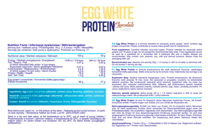 Egg White Protein - 510g Chocolate