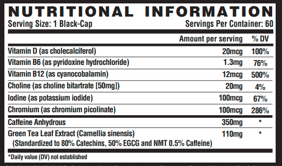 Combo Lipo 6 Black Intense - 60 caps х 10шт + Caffeine - 60 caps х 1шт - В ПОДАРУНОК!
