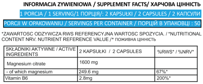 Magne B6 800mg - 100caps