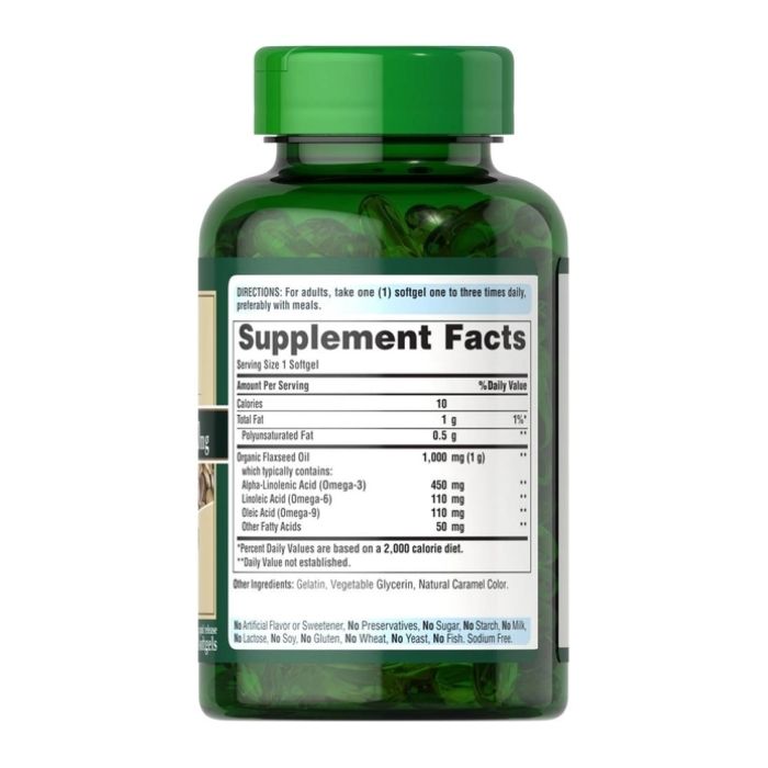 Natural Flax Oil 1200mg - 120 softgels