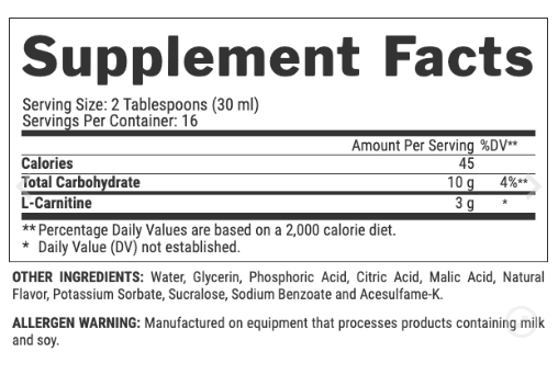 Liquid L-Carnitine 3000 - 480ml Green Apple