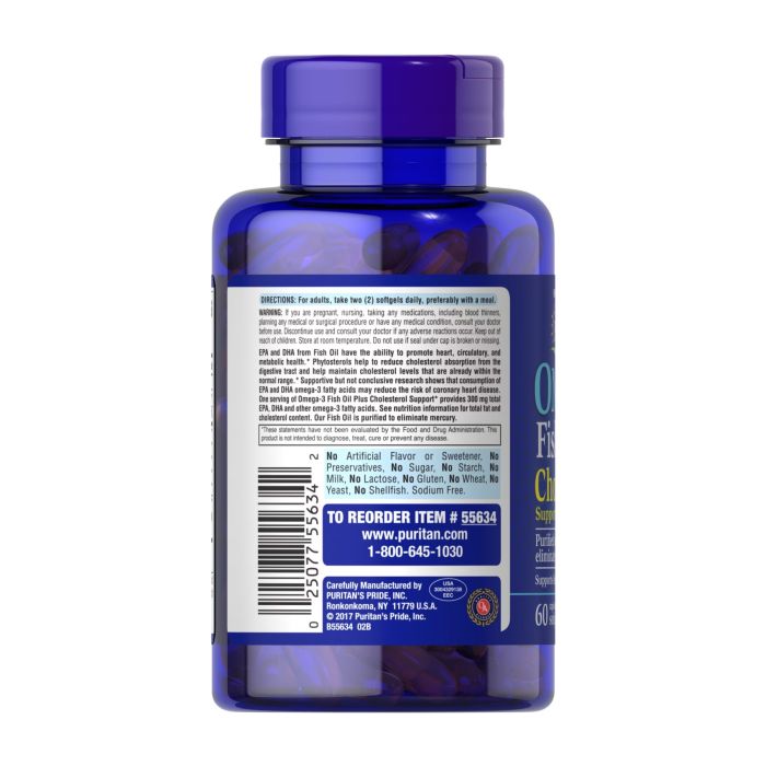 Omega-3 Fish Oil Plus Cholesterol Support - 60 softgels