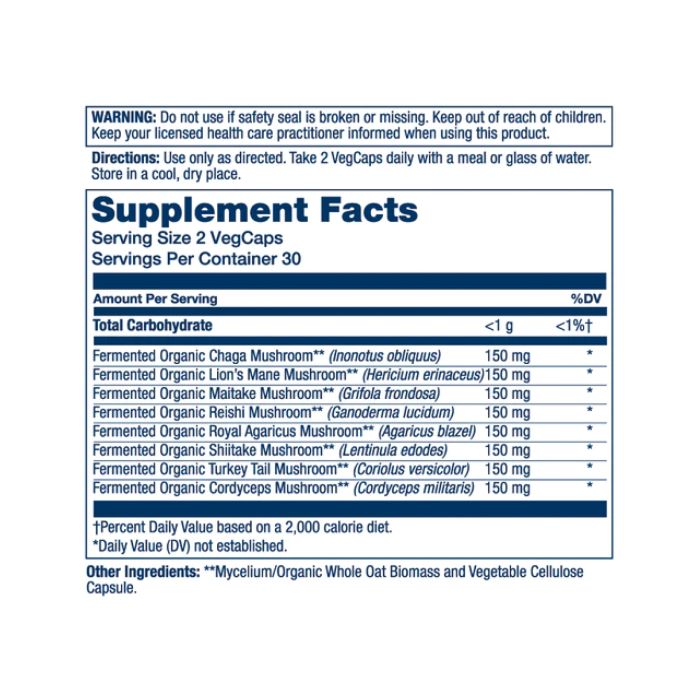 Org Grown Mushroom Complete 1200mg - 60 vcaps