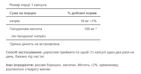 Hyaluronic Acid 100mg - 30caps