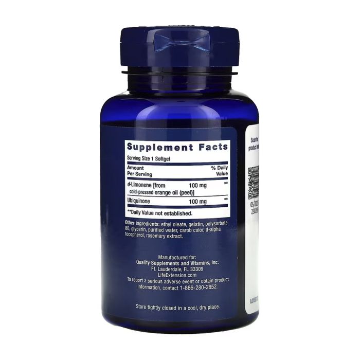 Super-Absorbable CoQ10 (Ubiquinone) with d-Limonene	100mg - 60 softgels