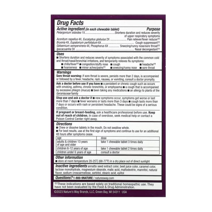Umcka Cold & Flu Berry - 20 chew tabs