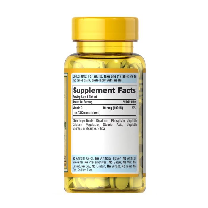 Vitamin D3 10 mcg (400 IU) - 100 tabs