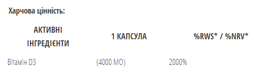 Vitamin D3 4000iu - 100 caps