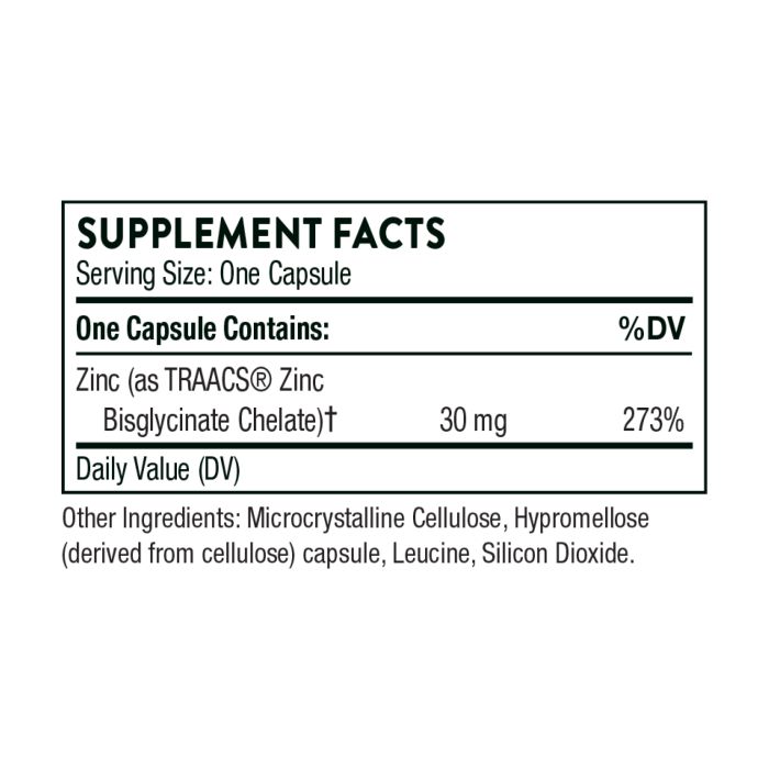 Zinc Bisglycinate 30 mg - 60 caps